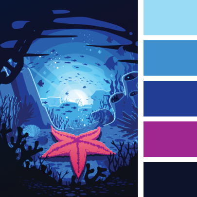 cool color palette peace