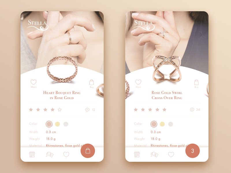 jewellery ecommerce app concept