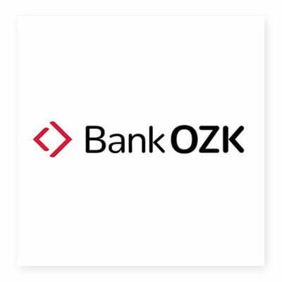 Ozk Bank's logo just hangs