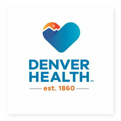 logo of the center showing off denver health