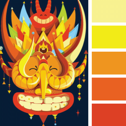 warm color palettes example happiness