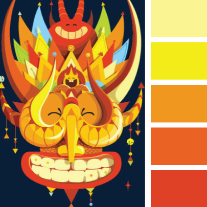 warm color palettes example happiness