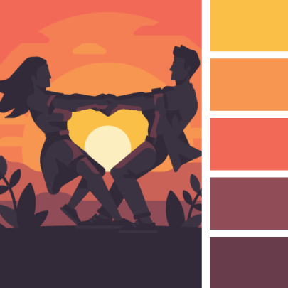 warm color palettes example love