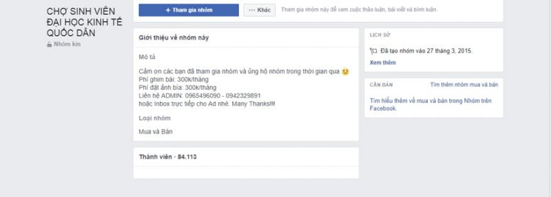 group facebook cho sinh vien