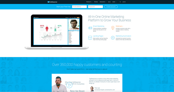 tao landing page getresponse