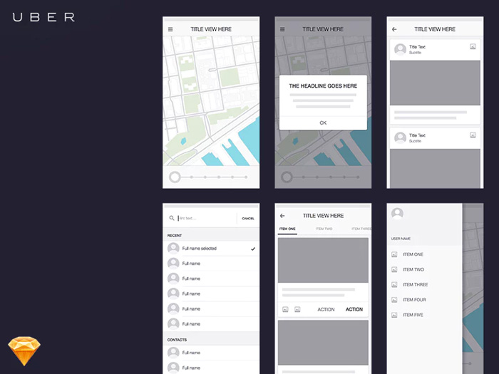 vi du ve wireframe cu cua uber