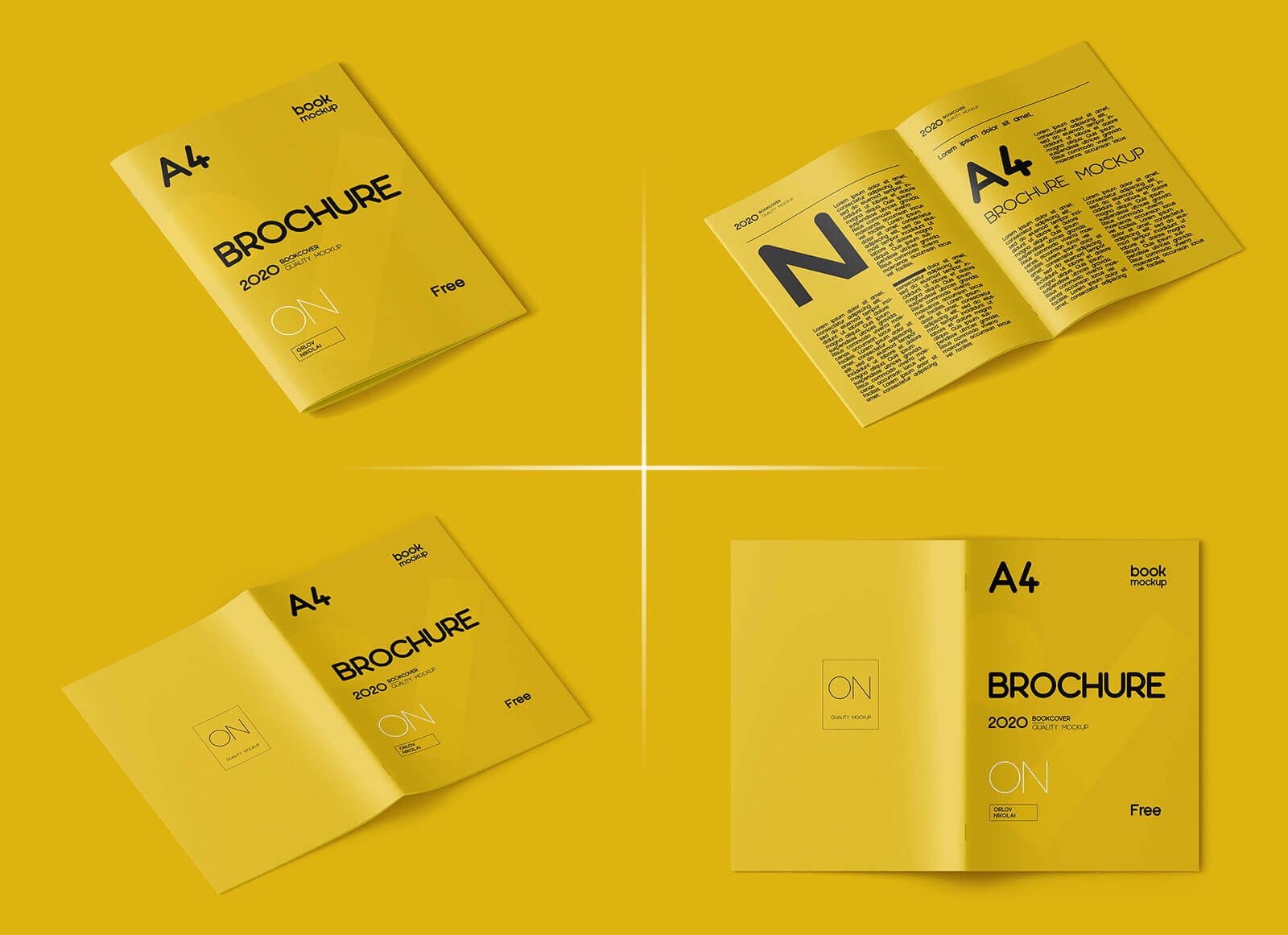 Free A4 Multi Page Brochure Mockup PSD Set 7