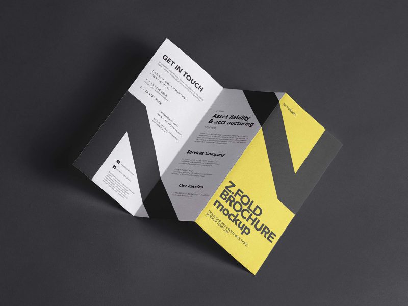 Z fold Brochure Mockup