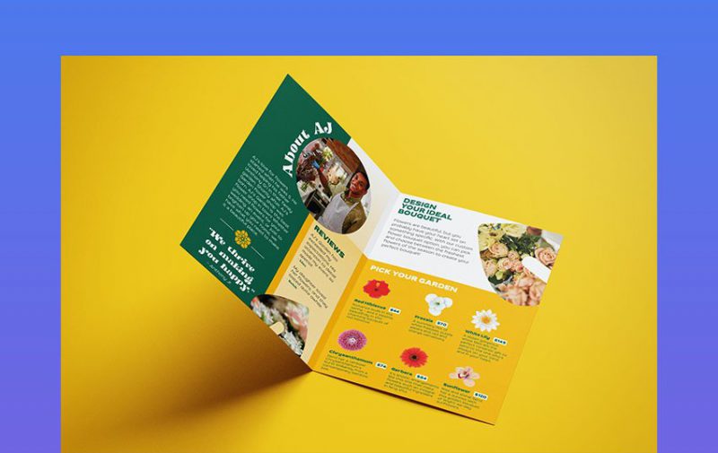 flower garden florist bifold brochure QTWGNKX