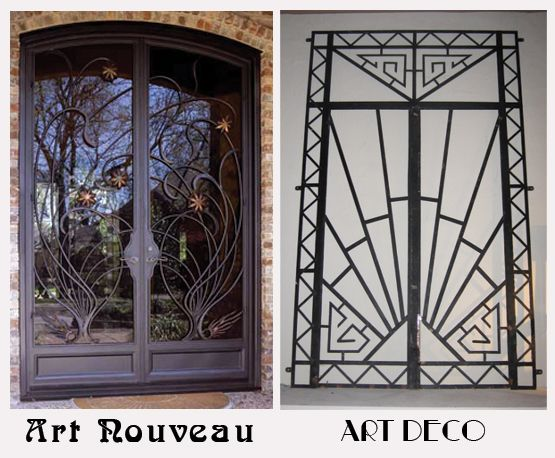 difference between art deco and art noveau