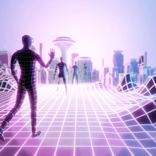 3d wireframe human wear vr virtu