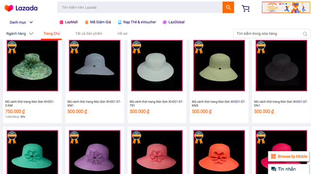 Non Son sells products on Lazada Mall