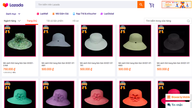 Non Son sells products on Lazada Mall