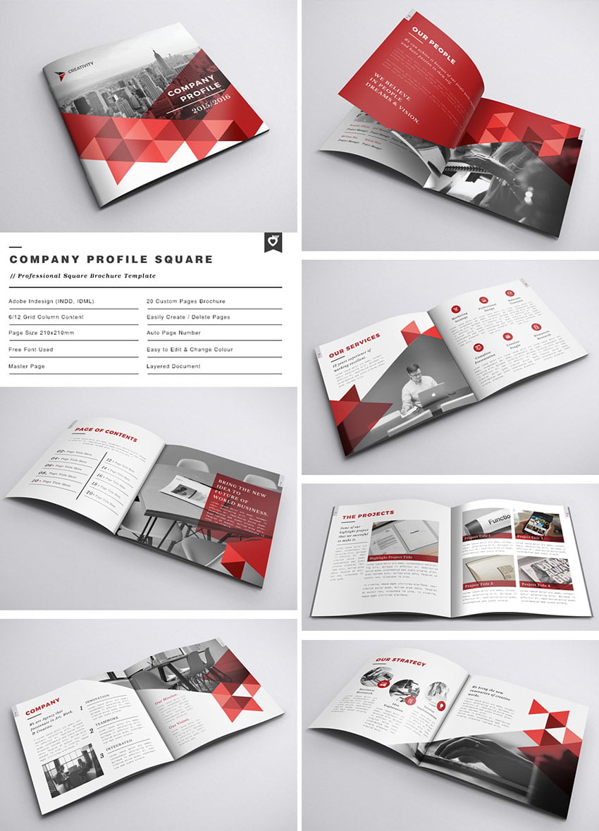 company profile square INDD brochure