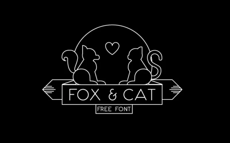 fox and cat free minimalist font